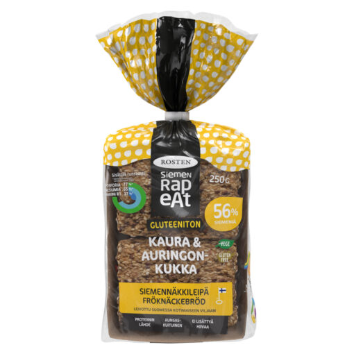 Rosten Siemenrapeat Gluteeniton Kaura & Auringonkukka siemennäkkileipä 10kpl 210g